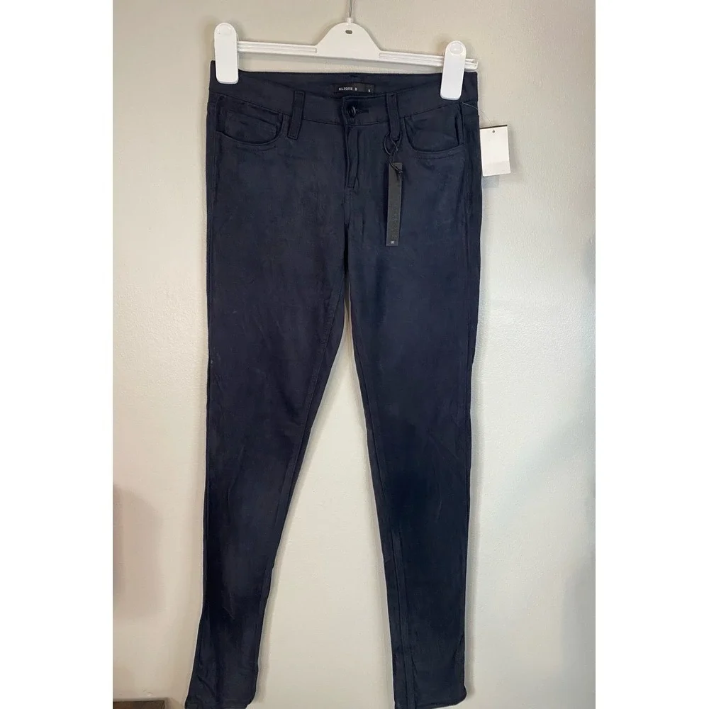 NWT Klique B dark navy Suede skinny jeans - Picture 1 of 6